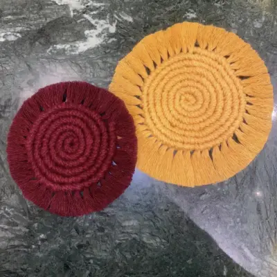 كوسترات مكرمية وكروشيه